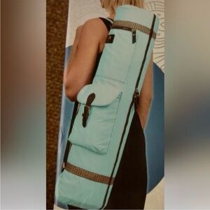 NEW YOGABAY Yoga Mat Bag Carrier Travel Durable Canvas Multiple Pockets BLUE